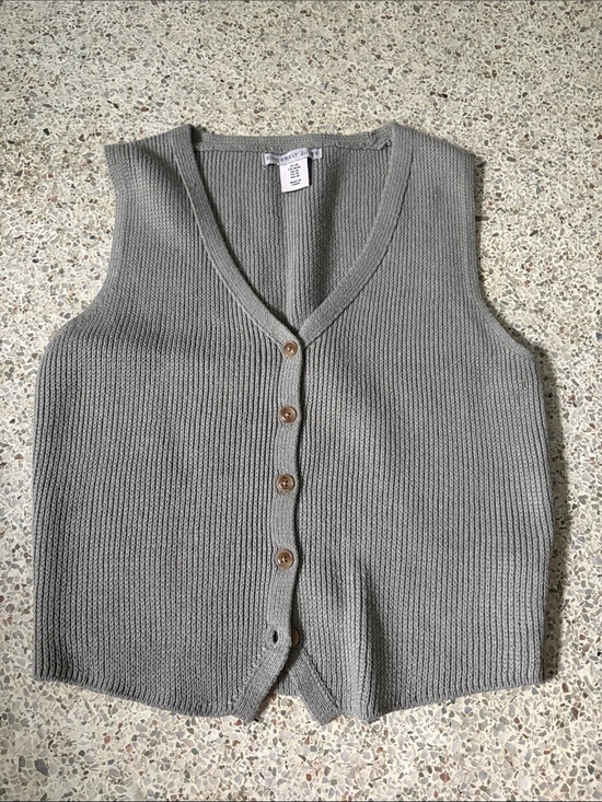 Sincerly Jules Sweaters - Sincerely Jules Gray V-Neck Button Knit Vest